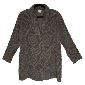 Focus Jacket Olive Green Chenille Oversized Size S Boho, Cottagecore,‎ Casual